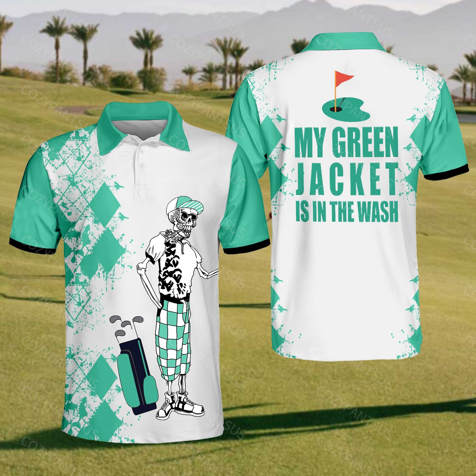 My Green Jacket Is In The Wash Golf Premium Polo Shirt For Men ...