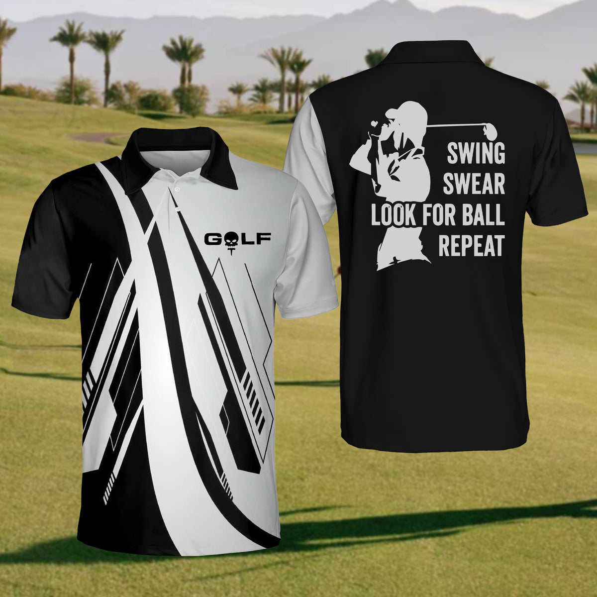 Golf Swing Swear Looking For Ball Repeat Polo Shirt For Men – cozypantsus