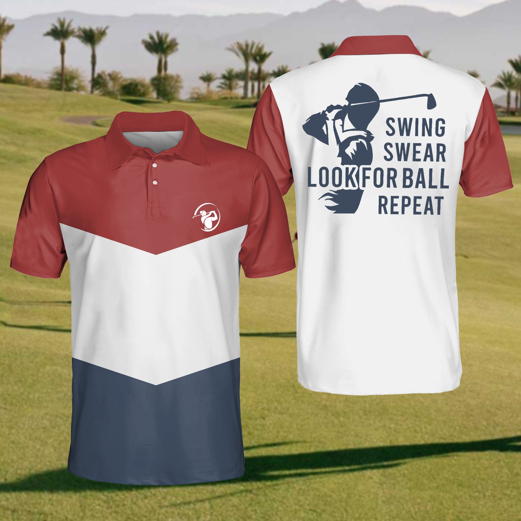 2023 Swing Swear Looking For The Ball Repeat Polo Shirt For Men ...